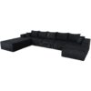 Luxury 8 Piece Modular U Shaped Sectional Sofa With Oversized Chaise Lounge And Bed Corduroy Upholstery - Black - Image 15