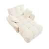 Modern Ergonomic Single Seater Sofa With Ottoman, High Resilience Support - White - Image 9