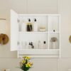 Bathroom Mirror Cabinet Wall Mounted, Medicine Cabinet, Over The Toilet Storage Cabinet With Shelves And Towel Rack - White - Image 6
