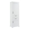 Freestanding Bathroom Vanity Tall With Damping Hinge Doors, Adjustable Shelves - White - Image 11