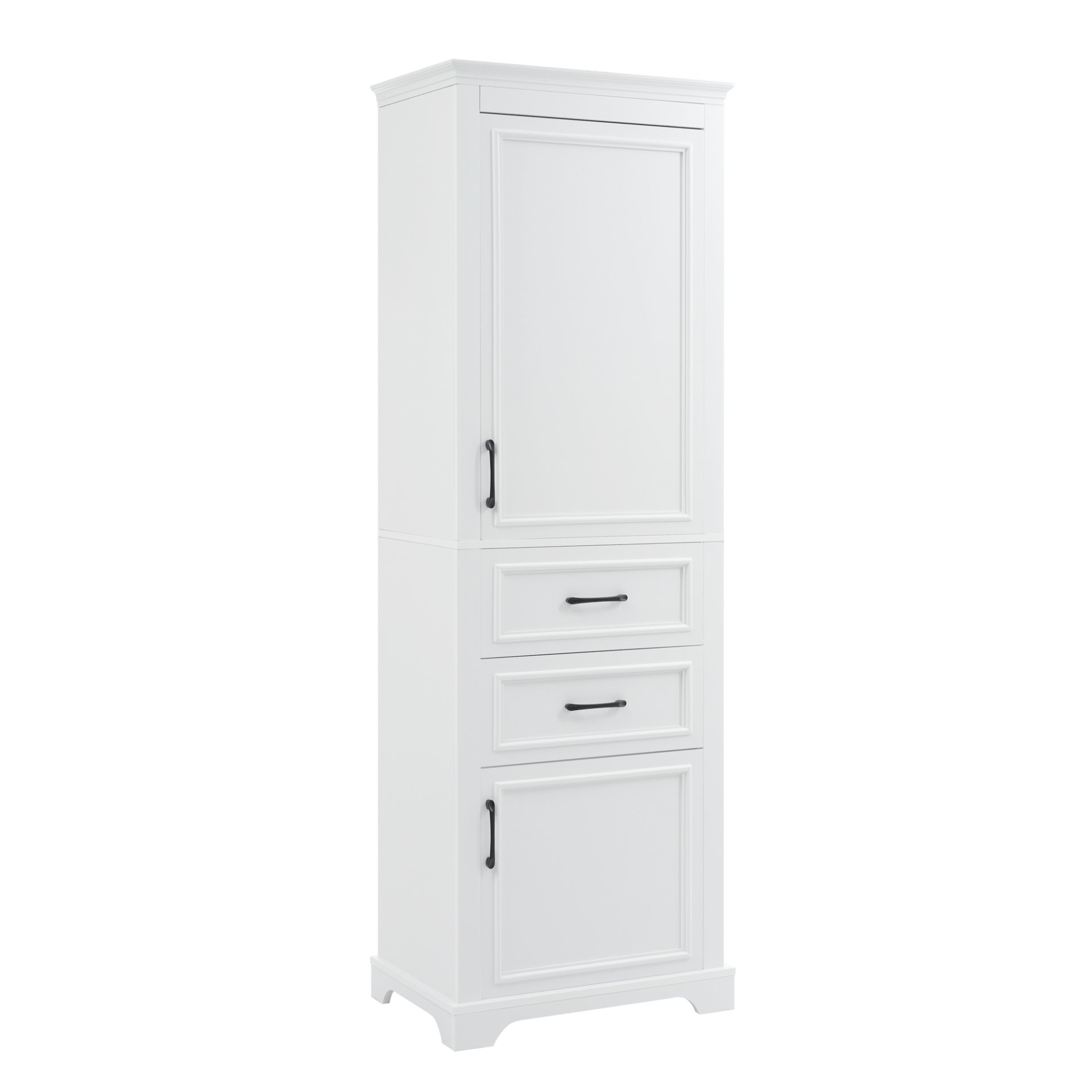 Freestanding Bathroom Vanity Tall With Damping Hinge Doors, Adjustable Shelves - White - Image 11