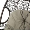 Kylie - Hanging Basket Chair Brown Cozy Rattan Design With Water Resistant Cushions - Khaki / Brown - Image 10