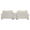Chenille Upholstered Sectional Sofa With Removable Ottoman, USB Ports, Cup Holders, And Storage - Beige - Image 18
