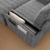 Oversized Chaise Lounge Indoor Rabbit Fur Sofa Bed With Storage Ottoman And Armrests Cup Holders With Deep Seat - Gray - Image 8