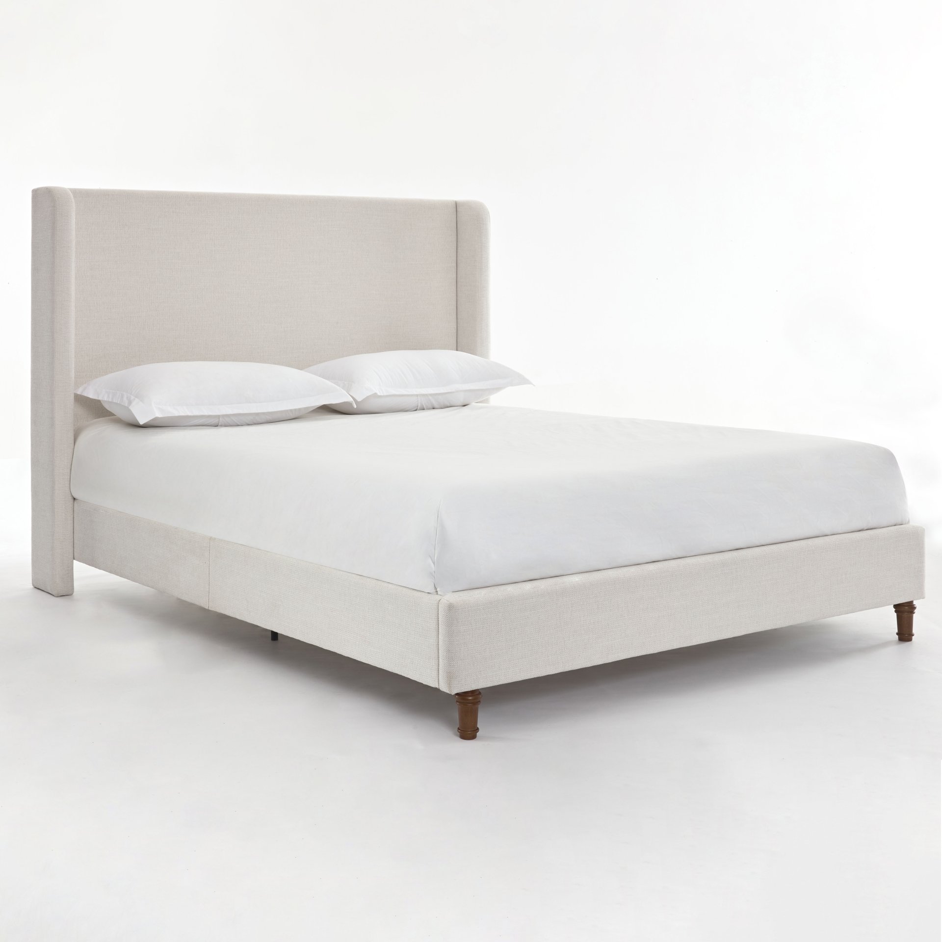 Harper - California King Size Tall Headboard Upholstered Bed - Ivory - Image 8