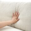 Oversized Corduroy Sectional Sofa, L Shaped Cloud Couch With USB Charging Port, Cup Holder, Deep Seat Sofa Bed With Chaise, Comfy Indoor Furniture - Beige - Image 14