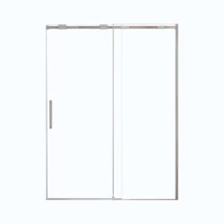 Polished Semi Frame Single Sliding Shower Door With 304 Stainless Steel And Clear Tempered Glass - Chrome