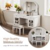 Elegant Makeup Vanity Desk With Adjustable Mirror And Storage And Construction - White - Image 16