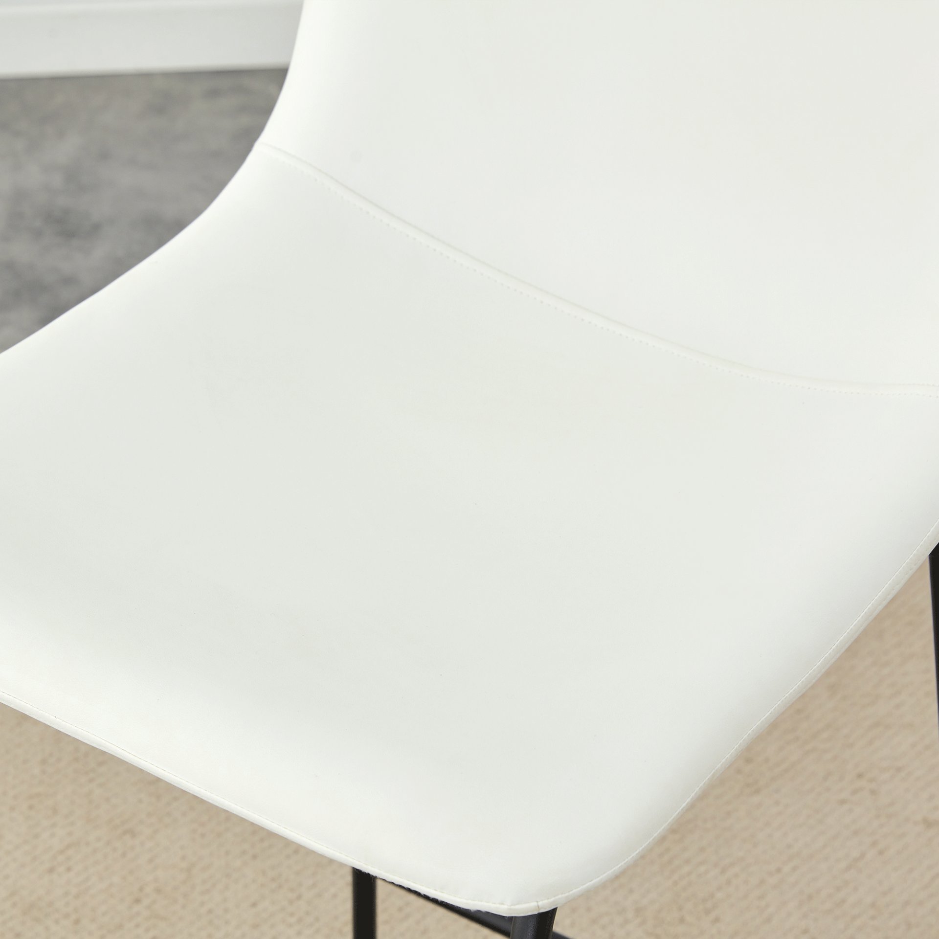 (Set of 2) Modern Minimalist Style Material Bar Stools, Suitable For Kitchen, Bar And Modern Home Design - White - Image 15