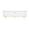Modern TV Stand For TVs Up To 80", Entertainment Center With 4 Drawers And 1 Cabinet, Wood TV Console Table With And Handles For Living Room - White - Image 15