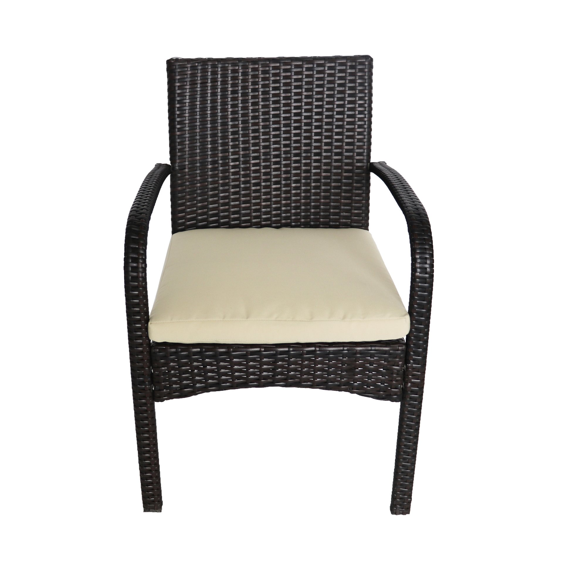 Outdoor Wicker Bistro Set With 2 Chairs - Brown Multi - Image 6