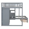 Full Over Twin Bunk Bed With Wardrobe, Drawers - Gray - Image 5