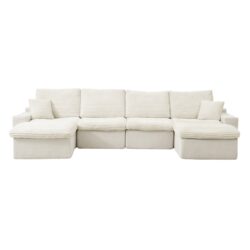 Modern Modular Cloud Sectional Couch With Comfy Chaise - Beige