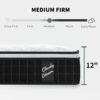 12" King Size Hybrid Mattress Individual Pocket Spring 7 Zoned Soft Memory Foam Breathable Cool Knitted Cover - Black - Image 2