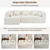 Sectional Sofa Full Compressed Sofa Modular Sofa Couch Free Combined Sofa With Deep Seating And 2 Side Pockets For Living Room - Beige - Image 8