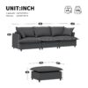 Sectional Sofa With Ottoman L Shaped Cloud Couch Set With Throw Pillows, Free Combination 4 Seat Modular Upholstered - Gray - Image 7