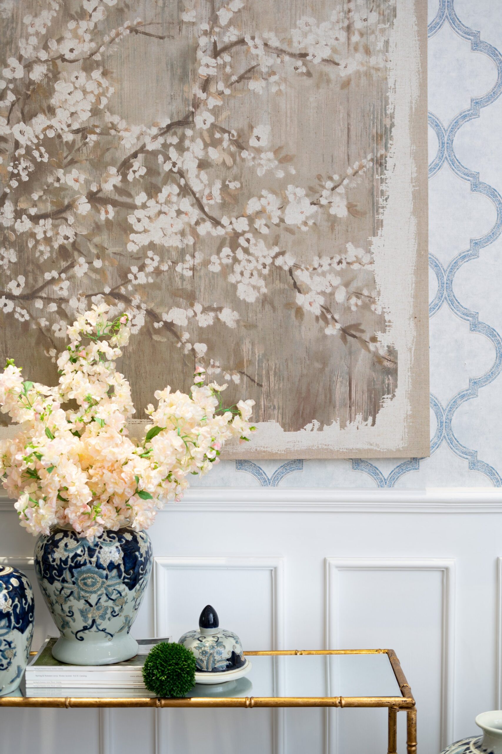 Large Cherry Blossom Canvas Art Print, Home Decor Accent Piece - Gray / White Matte - Image 13