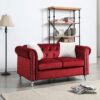 Stylish Loveseat For Modern Living - Burgundy - Image 4