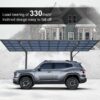 Outdoor Carport, Single Carport Aluminum Metal Frame And Polycarbonate Panels Car Port For Outdoor Driveway Car, Truck - Charcoal - Image 8