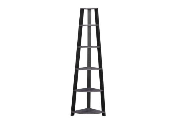 Bookshelf, Bookcase, Etagere, Corner, 5 Tier, For Office, Versatile Placement - Gray