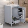 Modern 20.3" Bathroom Vanity With Sink And Functional Storage - Gray - Image 4