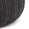 Shelby - Hand Knit Round Pouf - Slate Gray - Image 3