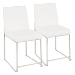 Fuji - Contemporary High-Back Dining Chair (Set of 2) - White