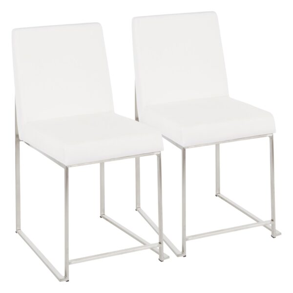 Fuji - Contemporary High-Back Dining Chair (Set of 2) - White