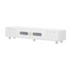 Modern TV Stand For TVs Up To 80", Entertainment Center & Glass Door, 2 Drawers And Cabinets, Wood TV Storage Cabinet With Solid Wood Legs And Metal Handles For Living Room - White - Image 12