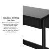 Transitional Reeded Writing Desk With Drawer - Black - Image 9