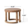 Outdoor Acacia Wood Side Table, Solid Side Table For Patio, Pool, Porch - Brown Wash - Image 3
