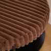 Upholstered Round Ottoman Coffee Table Foot Rest With Metal Legs - Brown - Image 9