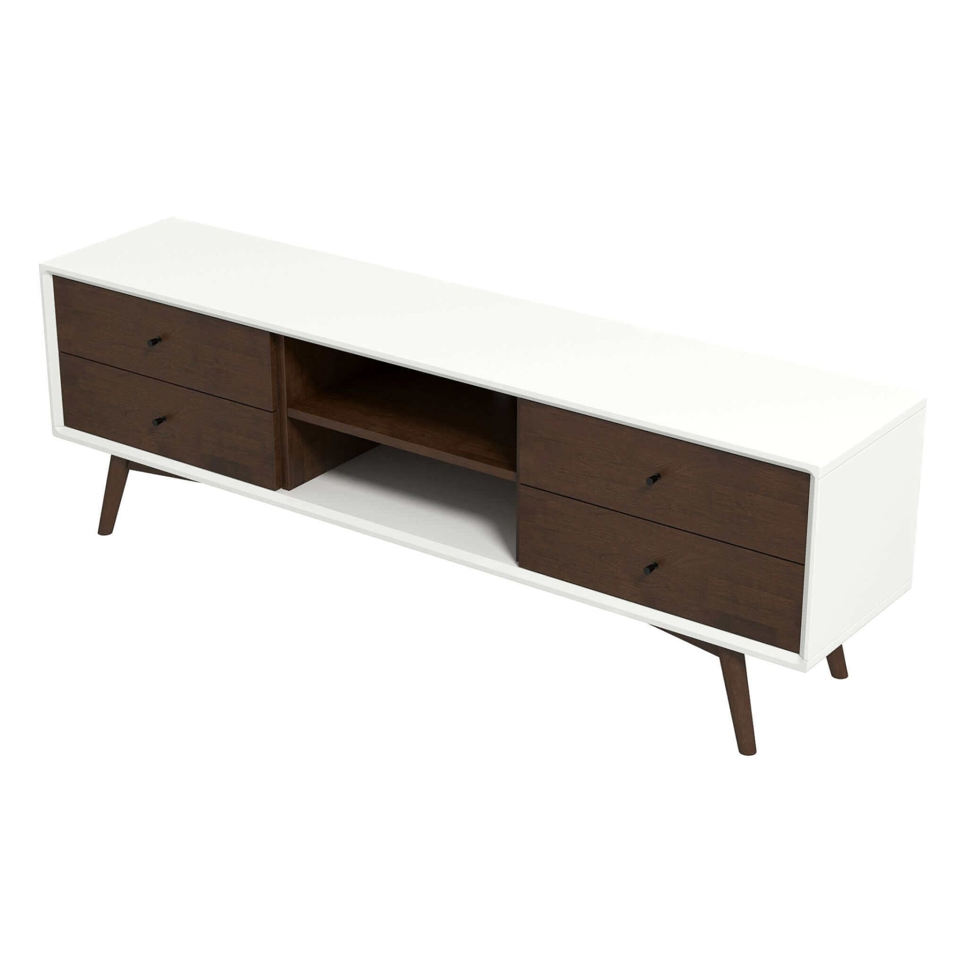 Caroline - White TV Stand Up To 72" - Brown / White - Image 6