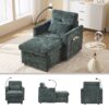 Multifunctional Recliner Sofa With Storage And Cell Phone Stand For Living Room And Bedroom - Emerald - Image 4