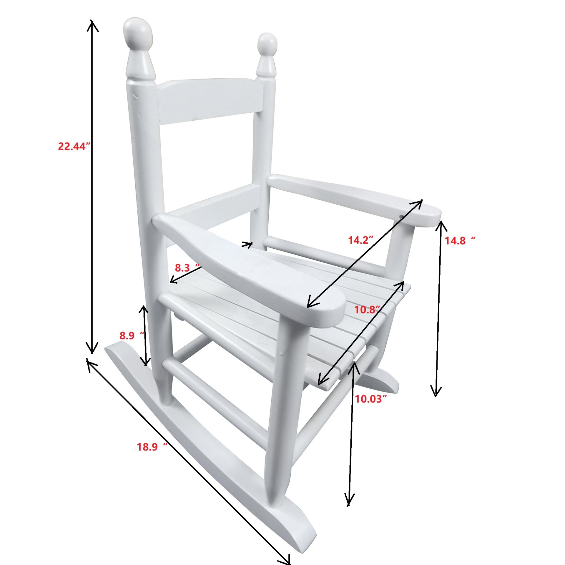 Children's Rocking Chair Indoor Or Outdoor, Suitable For Kids, Durable - White - Image 3