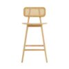 Bari - Indoor Wood Barstool (Set of 2) With And Rattan Backrest - Natural - Image 6
