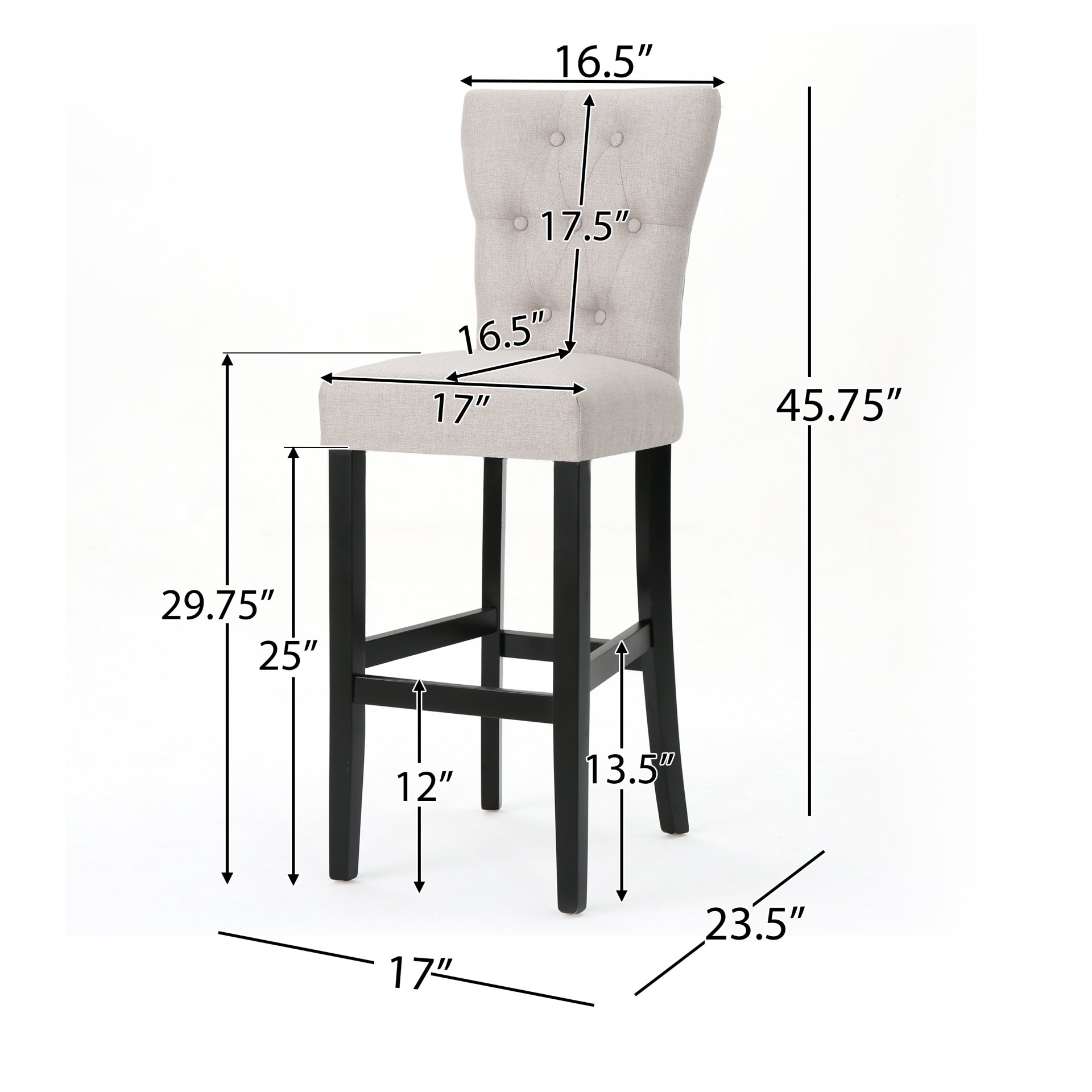Elegant Barstool Set With Plush Cushioning - Wheat - Image 3