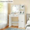 Vanity Desk With Mirror And Adjustable LED Lights, 3 Lighting Modes, Drawer And Storage Cabinet - White - Image 4