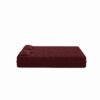 Modern Floor Sofa With 2 Pillows, Convertible Teddy Fabric Foam Filled Sleeper Sofa Bed, Full Size Folding Mattress For Living Room Guest Bed, Playroom, No Assembly Required - Burgundy - Image 11