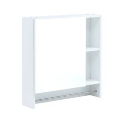 Wall Mounted Bathroom Storage Cabinet With Mirror Door, Medicine Cabinet, Over The Toilet Storage Cabinet With Shelves And Towel Rack - White