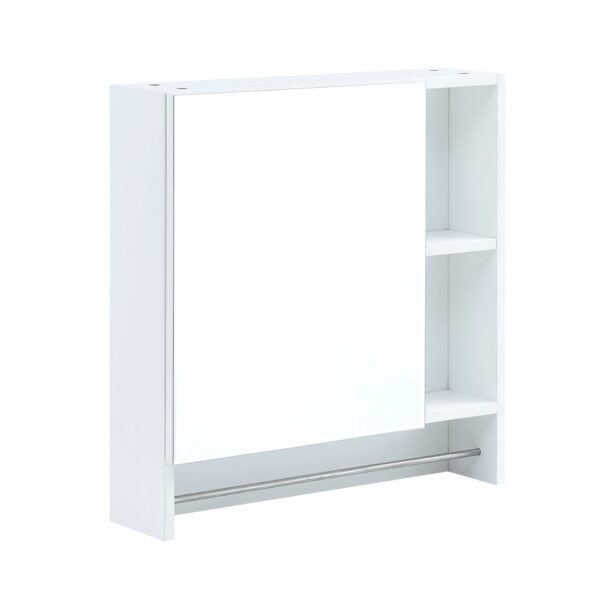 Wall Mounted Bathroom Storage Cabinet With Mirror Door, Medicine Cabinet, Over The Toilet Storage Cabinet With Shelves And Towel Rack - White