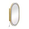 Oval Medicine Cabinet Mirror Bathroom Mirror With Storage Wall Mounted Medicine Mirror Cabinet With LED - Golden - Image 12