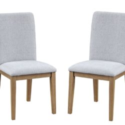 Delphine - Linen Fabric 19" Dining Chair (Set of 2) - Gray