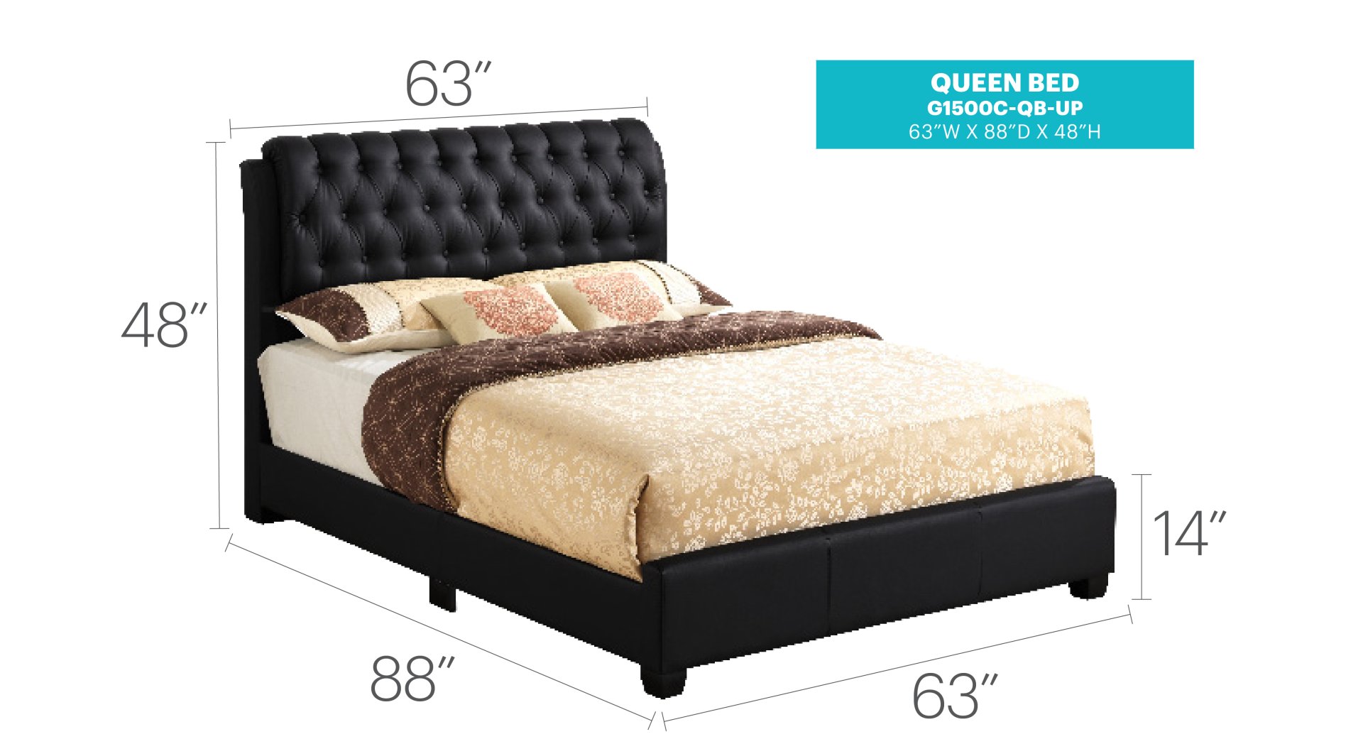 Marilla - Queen Bed - Black - Image 6