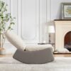 Modern Rocking Chair Recliner, Comfy Rocker Nursery Chair With Footrest, Accent Reading Chair, Upholstered Lounge Chair For Relaxing, Resting, Soft Padded Rocker For Indoor Living Room Bedroom - Gray - Image 22
