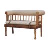 Strapped Hallway Bench - Cream / Brown - Image 7