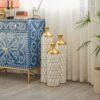 Floor Metal Vase Modern Style Decoration Home Droplet Shaped Metal Vase 3 Piece Set Gorgeous Home Decoration Large Glazed Metal Vase - Gold / White - Image 5