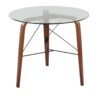 Trilogy - Contemporary Round Dinette Table - Walnut / Clear - Image 4