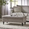 Dean - Fabric Storage Wide Tufted Rectangle Ottoman - Gray - Image 2