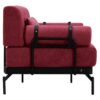 Modern Loveseat Sofa 59" Sofa Couch 2 Seater With USB Ports, Unique Cylindrical Armrests - Red - Image 14